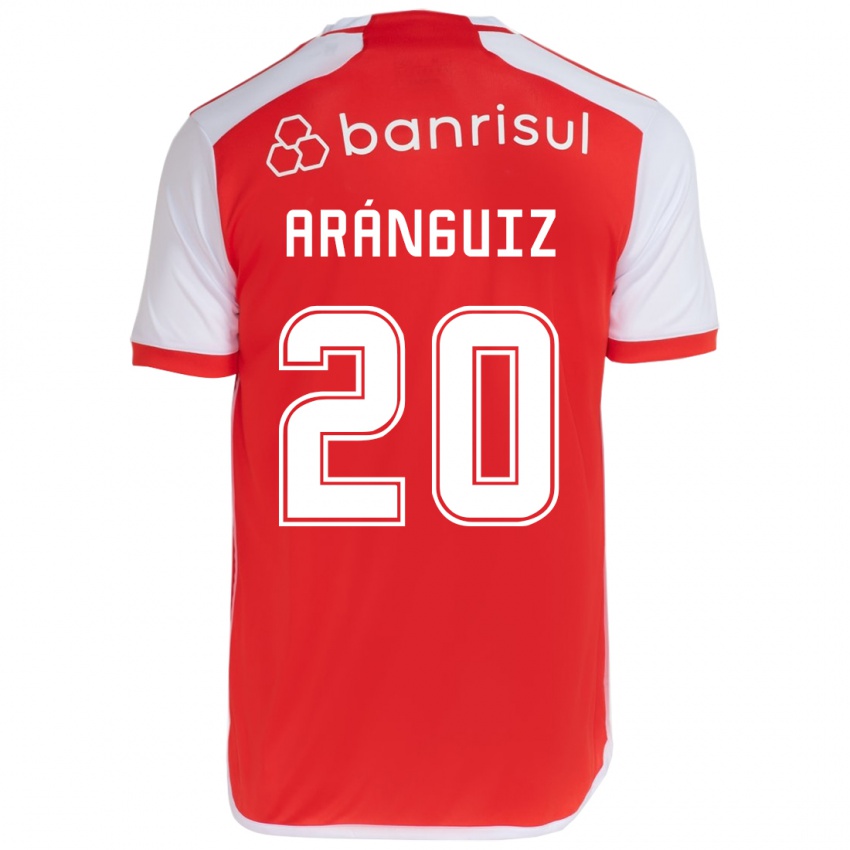 Heren Charles Aranguiz #20 Rood Wit Thuisshirt Thuistenue 2024/25 T-Shirt