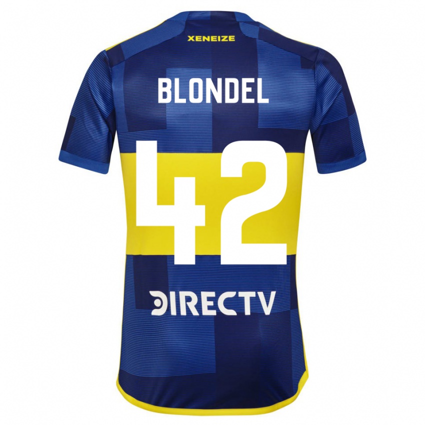 Heren Lucas Blondel #42 Blauw Geel Thuisshirt Thuistenue 2024/25 T-Shirt