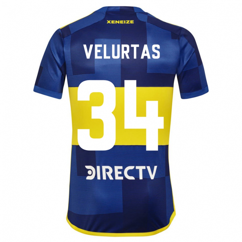 Heren Pedro Velurtas #34 Blauw Geel Thuisshirt Thuistenue 2024/25 T-Shirt