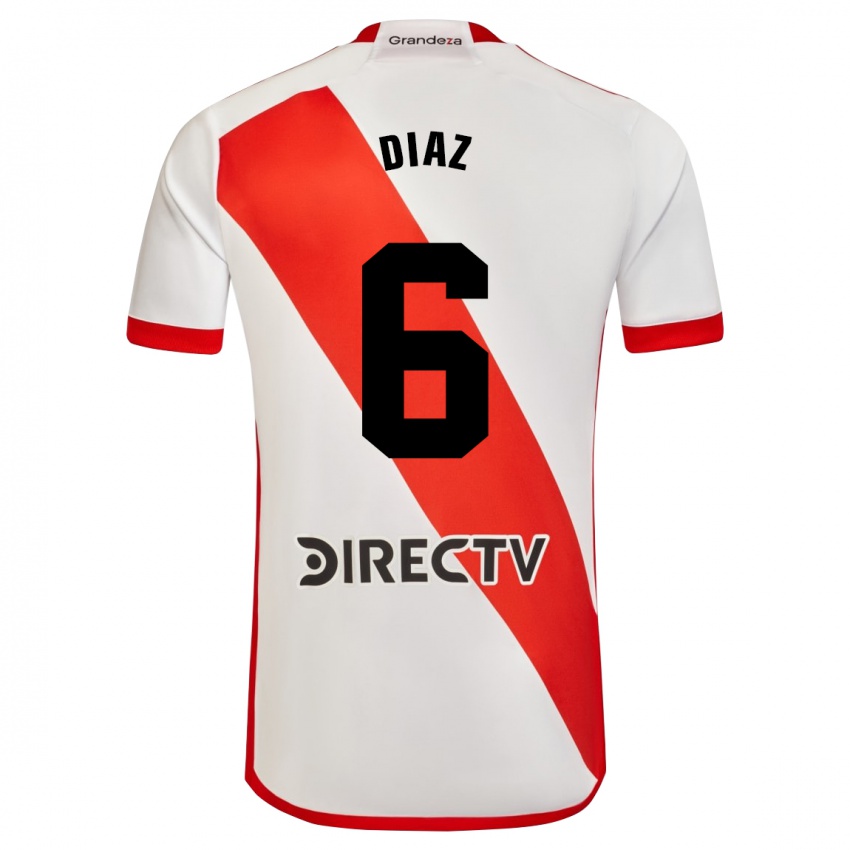 Heren Milagros Díaz #6 Wit Rood Thuisshirt Thuistenue 2024/25 T-Shirt