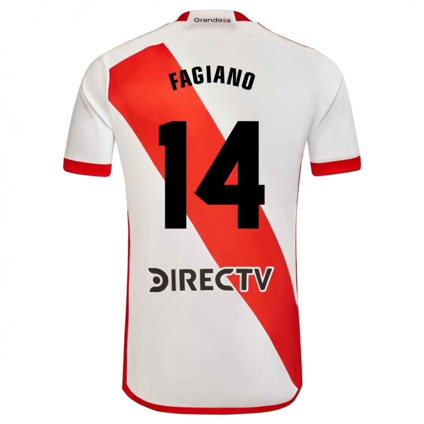 Heren Paloma Fagiano #14 Wit Rood Thuisshirt Thuistenue 2024/25 T-Shirt