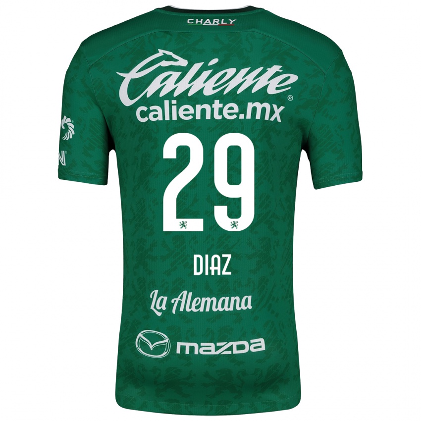 Heren Kenia Díaz #29 Groen Wit Thuisshirt Thuistenue 2024/25 T-Shirt