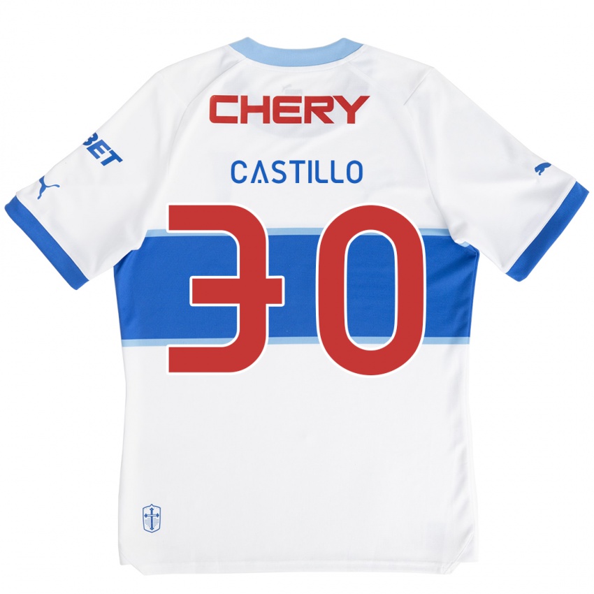 Heren Nicolas Castillo #30 Wit Blauw Thuisshirt Thuistenue 2024/25 T-Shirt