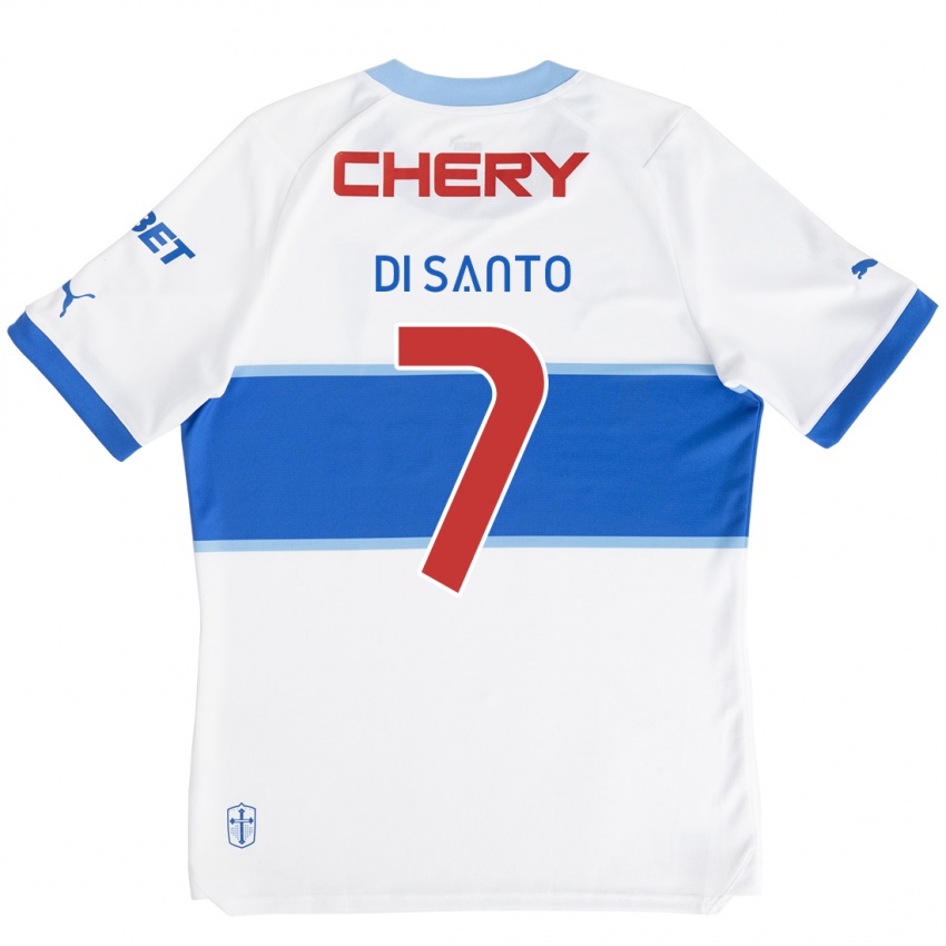 Heren Franco Di Santo #7 Wit Blauw Thuisshirt Thuistenue 2024/25 T-Shirt