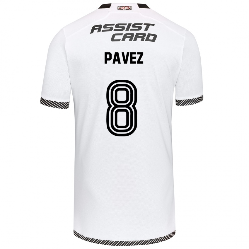 Heren Esteban Pavez #8 Wit Zwart Thuisshirt Thuistenue 2024/25 T-Shirt