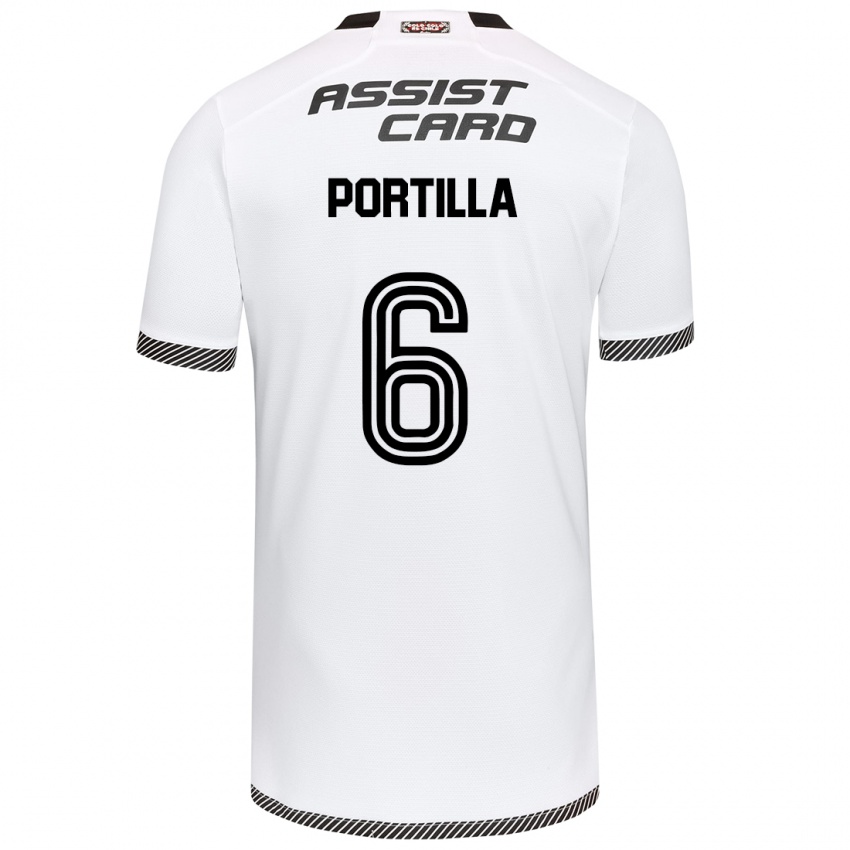 Heren Dylan Portilla #6 Wit Zwart Thuisshirt Thuistenue 2024/25 T-Shirt