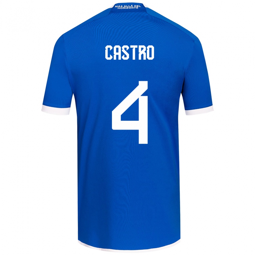 Heren José Ignacio Castro #4 Blauw Wit Thuisshirt Thuistenue 2024/25 T-Shirt