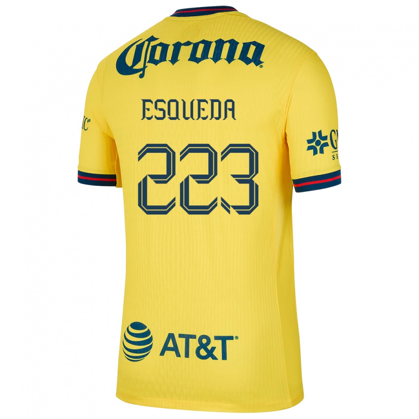 Heren Diego Esqueda #223 Geel Blauw Thuisshirt Thuistenue 2024/25 T-Shirt