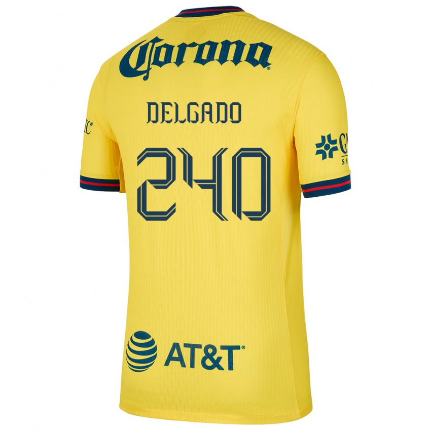 Heren Gael Delgado #240 Geel Blauw Thuisshirt Thuistenue 2024/25 T-Shirt