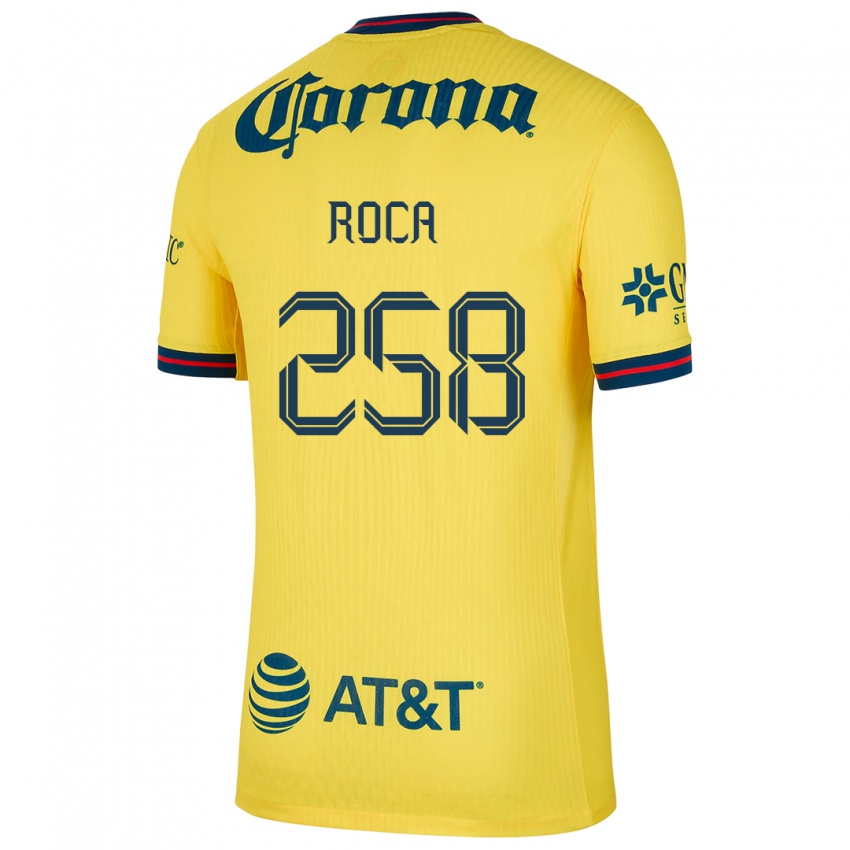 Heren Juan Roca #258 Geel Blauw Thuisshirt Thuistenue 2024/25 T-Shirt