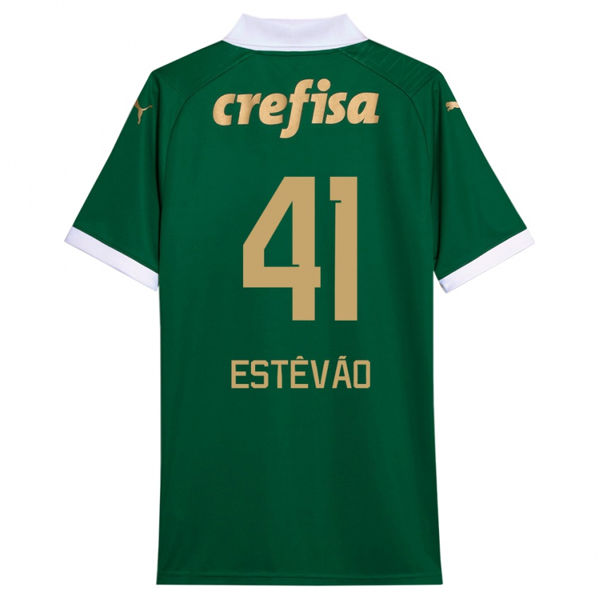 Heren Estêvão #41 Groen Wit Thuisshirt Thuistenue 2024/25 T-Shirt