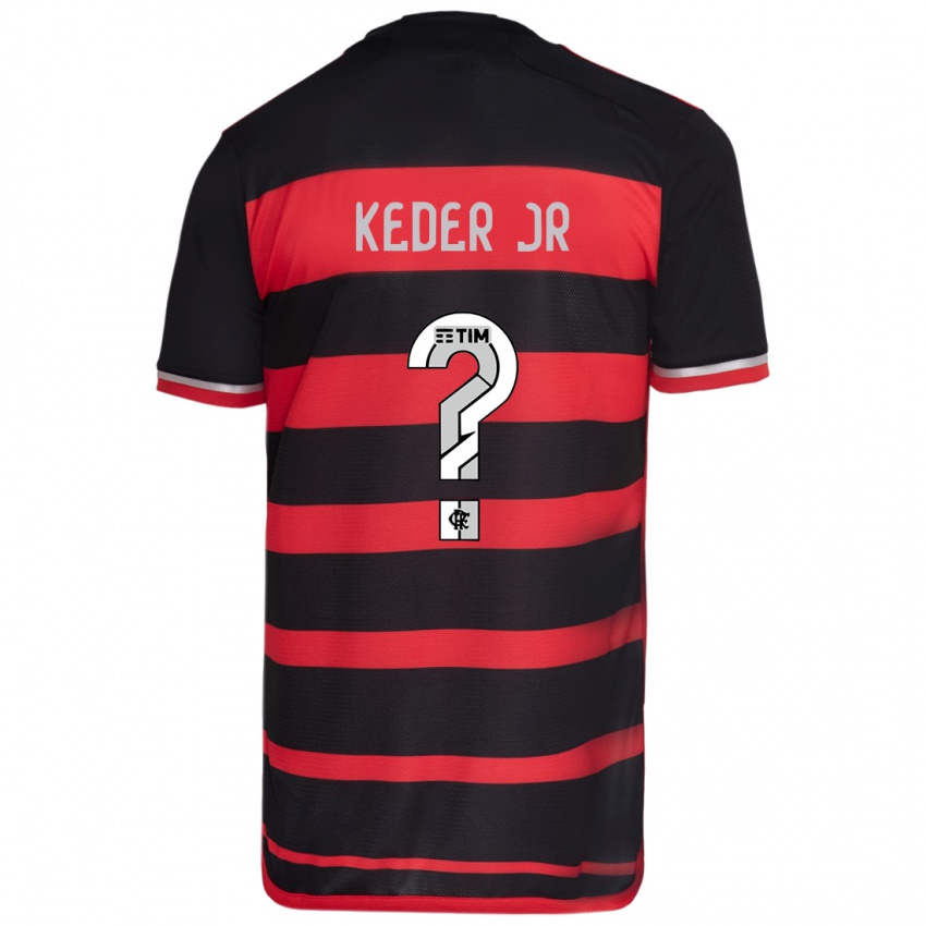 Heren Keder Jr #0 Rood Zwart Thuisshirt Thuistenue 2024/25 T-Shirt