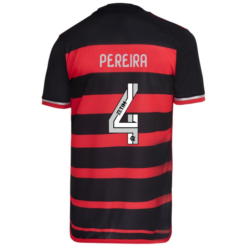 Heren Leo Pereira #4 Rood Zwart Thuisshirt Thuistenue 2024/25 T-Shirt