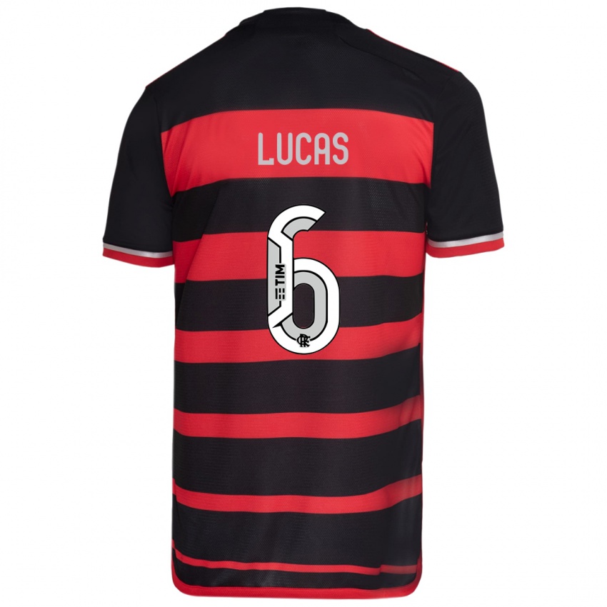 Heren Ayrton Lucas #6 Rood Zwart Thuisshirt Thuistenue 2024/25 T-Shirt