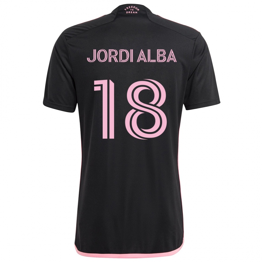 Heren Jordi Alba #18 Zwart Uitshirt Uittenue 2024/25 T-Shirt