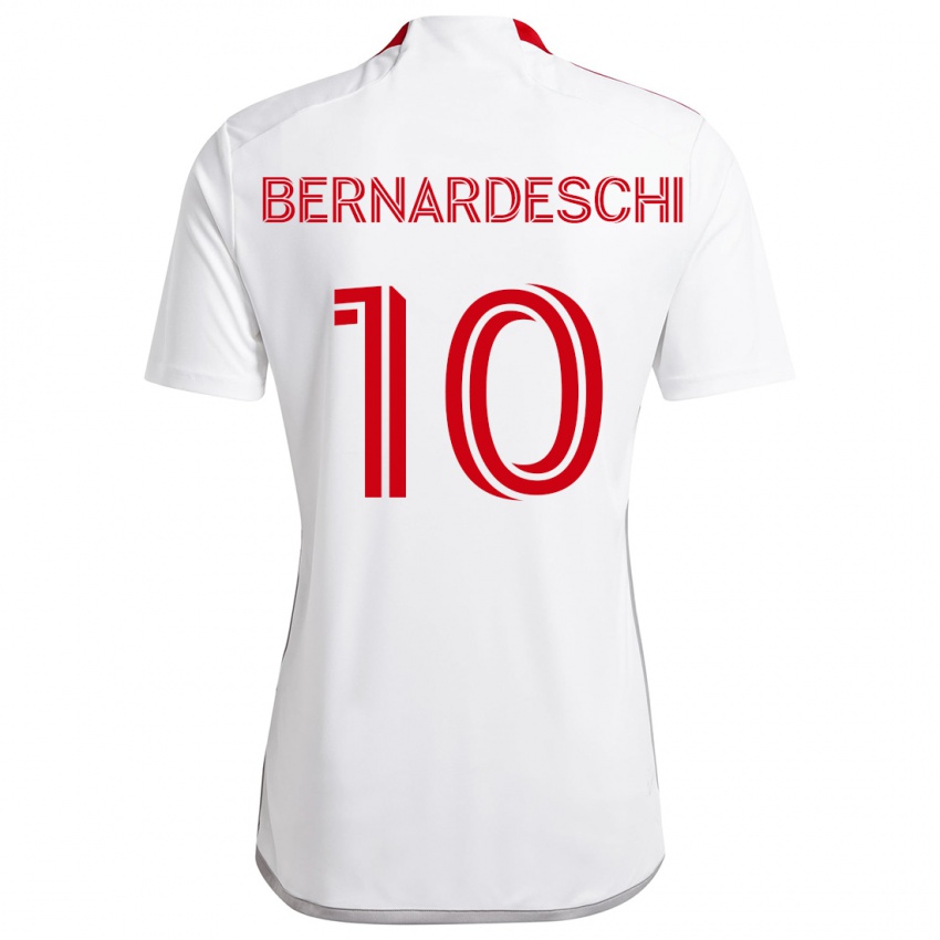 Heren Federico Bernardeschi #10 Wit Rood Uitshirt Uittenue 2024/25 T-Shirt