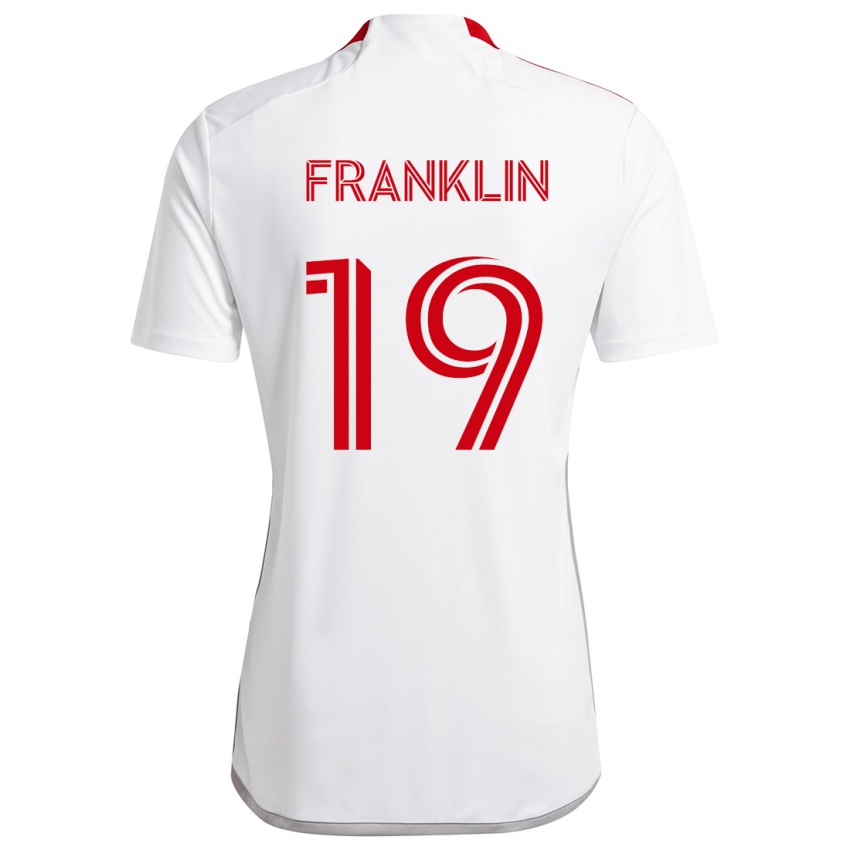 Heren Kobe Franklin #19 Wit Rood Uitshirt Uittenue 2024/25 T-Shirt