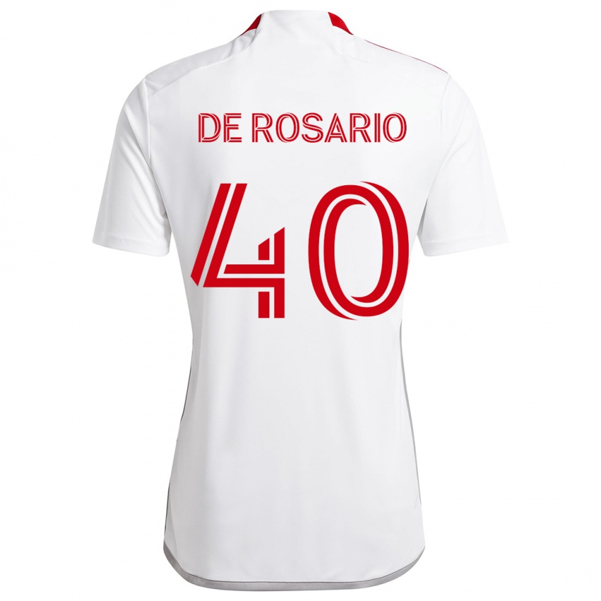 Heren Adisa De Rosario #40 Wit Rood Uitshirt Uittenue 2024/25 T-Shirt