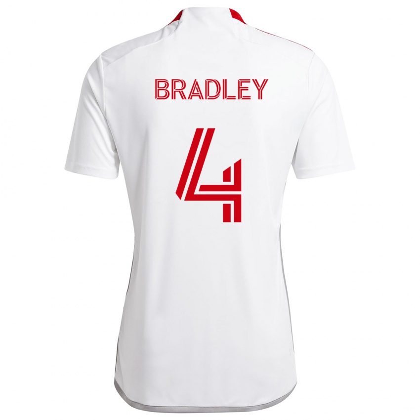 Heren Michael Bradley #4 Wit Rood Uitshirt Uittenue 2024/25 T-Shirt