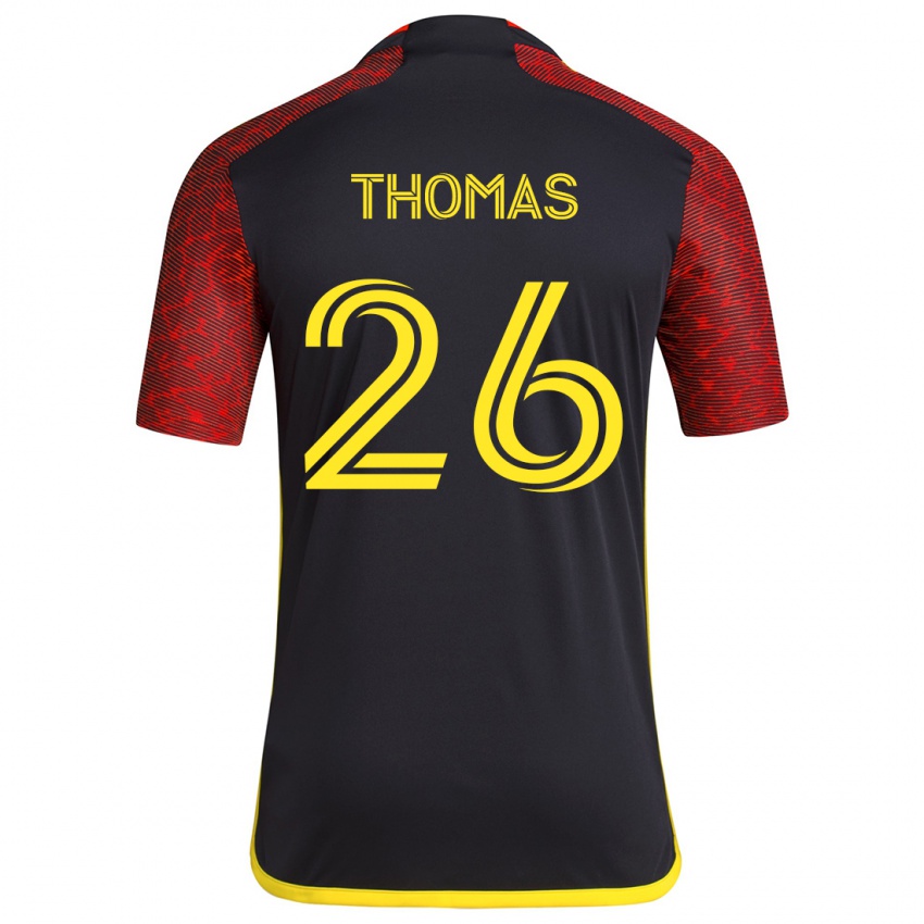 Heren Andrew Thomas #26 Rood Zwart Uitshirt Uittenue 2024/25 T-Shirt