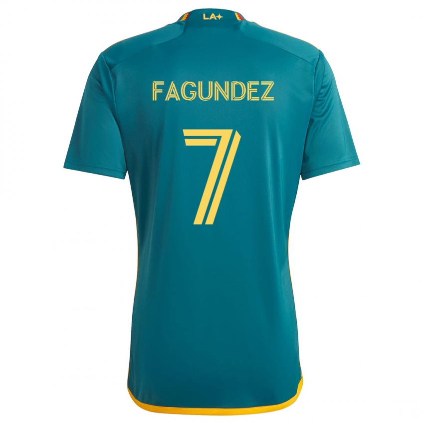 Heren Diego Fagúndez #7 Groen Geel Uitshirt Uittenue 2024/25 T-Shirt