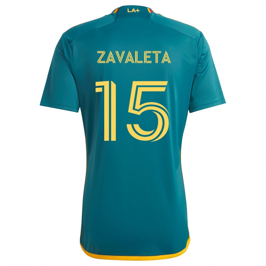 Heren Eriq Zavaleta #15 Groen Geel Uitshirt Uittenue 2024/25 T-Shirt