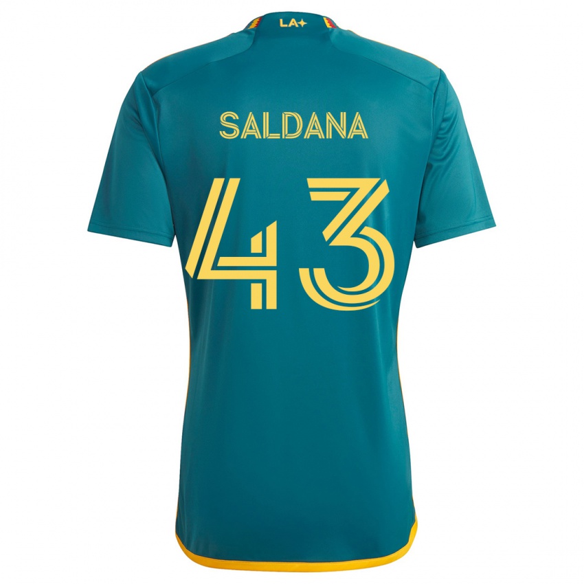 Heren Adam Saldaña #43 Groen Geel Uitshirt Uittenue 2024/25 T-Shirt