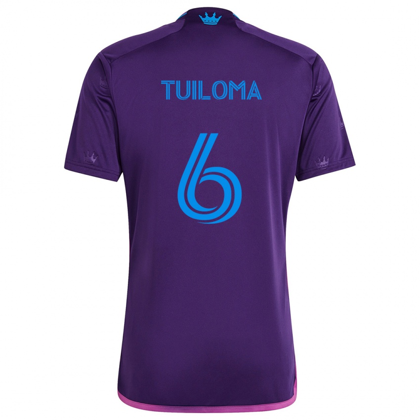 Heren Bill Tuiloma #6 Paarsblauw Uitshirt Uittenue 2024/25 T-Shirt