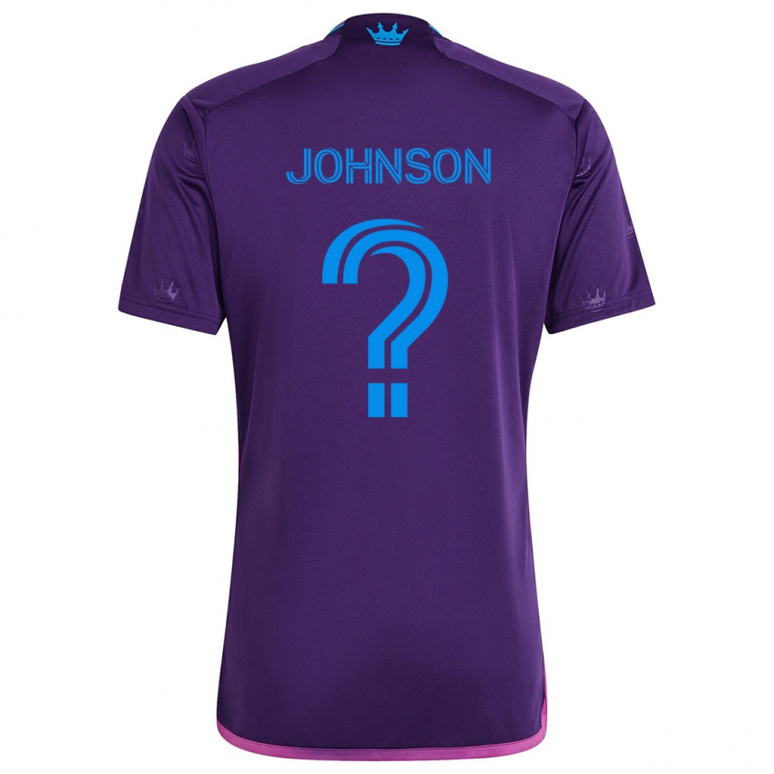 Heren Tate Johnson #0 Paarsblauw Uitshirt Uittenue 2024/25 T-Shirt