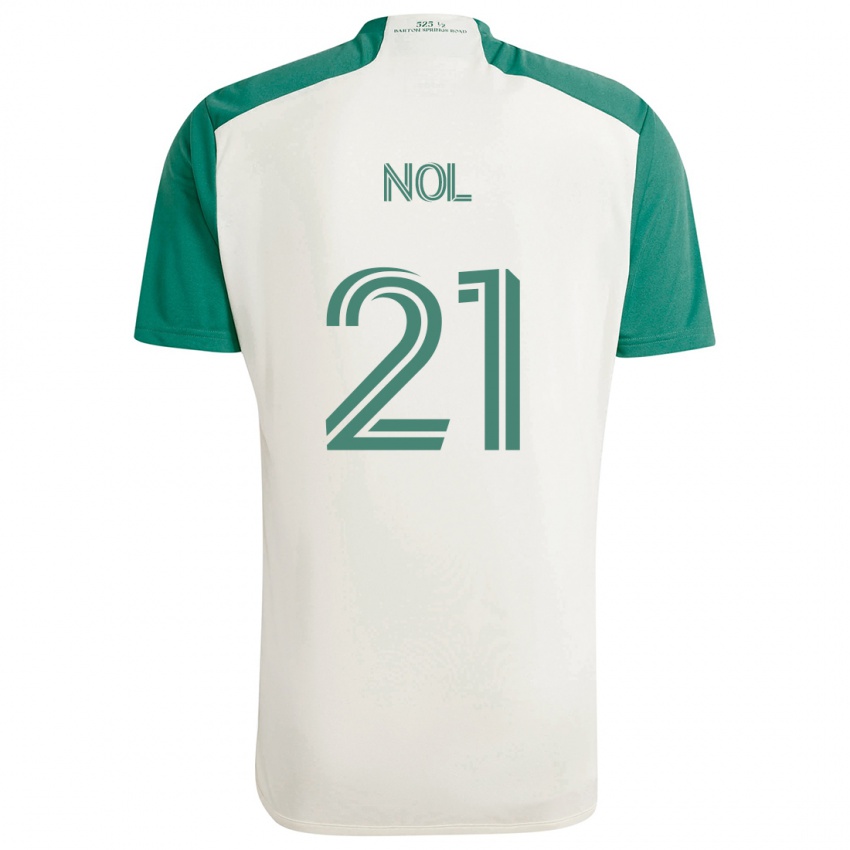 Heren Valentin Noël #21 Bruine Kleuren Groen Uitshirt Uittenue 2024/25 T-Shirt