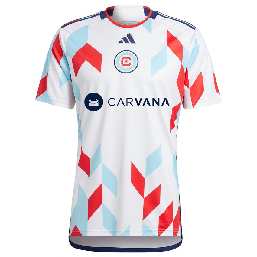 Heren Javier Casas #37 Wit Rood Blauw Uitshirt Uittenue 2024/25 T-Shirt