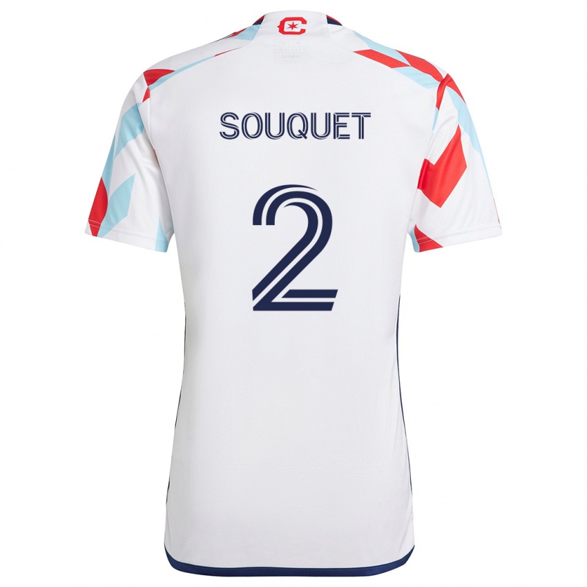 Heren Arnaud Souquet #2 Wit Rood Blauw Uitshirt Uittenue 2024/25 T-Shirt