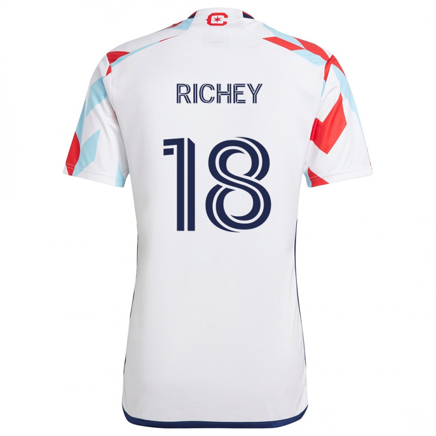 Heren Spencer Richey #18 Wit Rood Blauw Uitshirt Uittenue 2024/25 T-Shirt