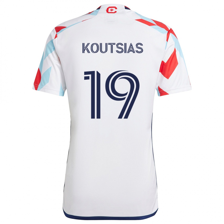 Heren Georgios Koutsias #19 Wit Rood Blauw Uitshirt Uittenue 2024/25 T-Shirt