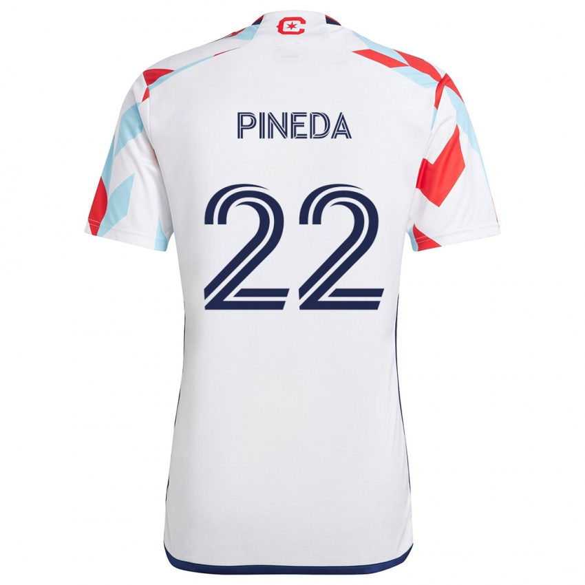 Heren Mauricio Pineda #22 Wit Rood Blauw Uitshirt Uittenue 2024/25 T-Shirt