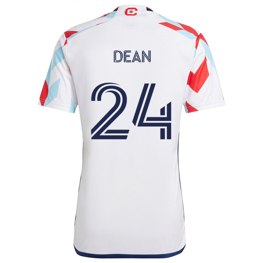 Heren Jonathan Dean #24 Wit Rood Blauw Uitshirt Uittenue 2024/25 T-Shirt