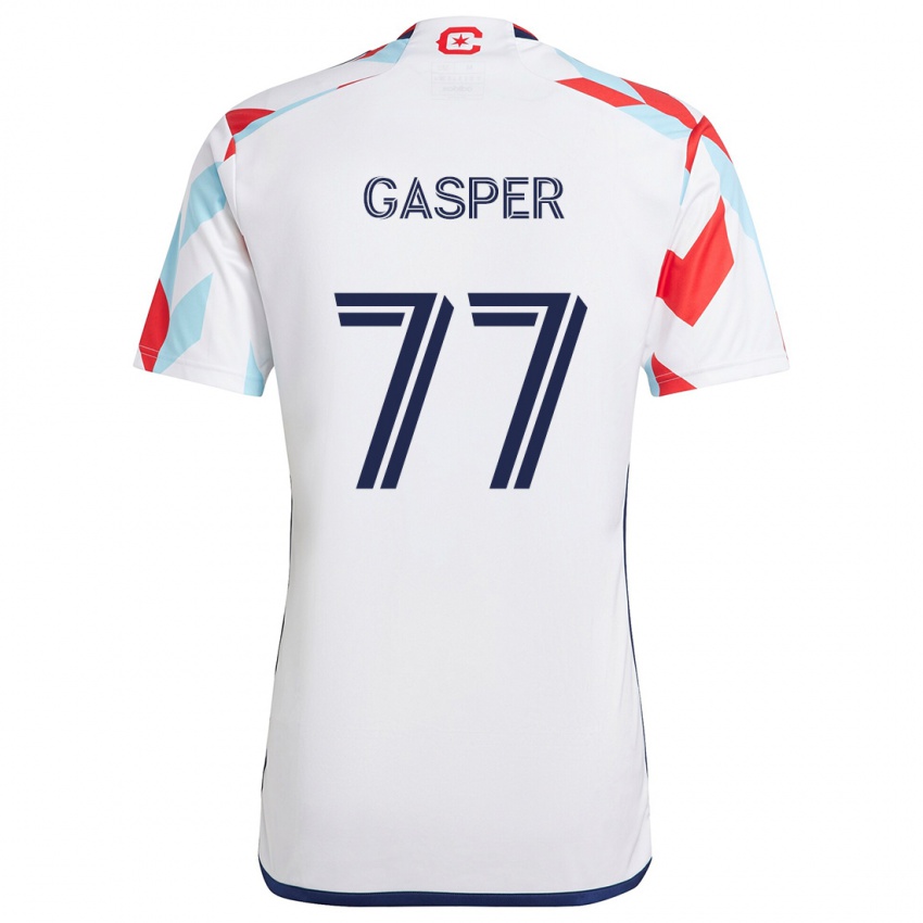 Heren Chase Gasper #77 Wit Rood Blauw Uitshirt Uittenue 2024/25 T-Shirt