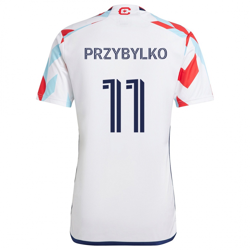 Heren Kacper Przybylko #11 Wit Rood Blauw Uitshirt Uittenue 2024/25 T-Shirt