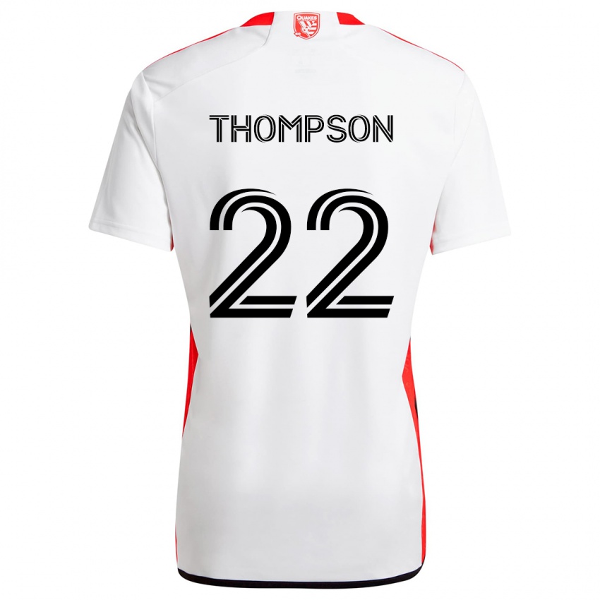 Heren Tommy Thompson #22 Wit Rood Uitshirt Uittenue 2024/25 T-Shirt