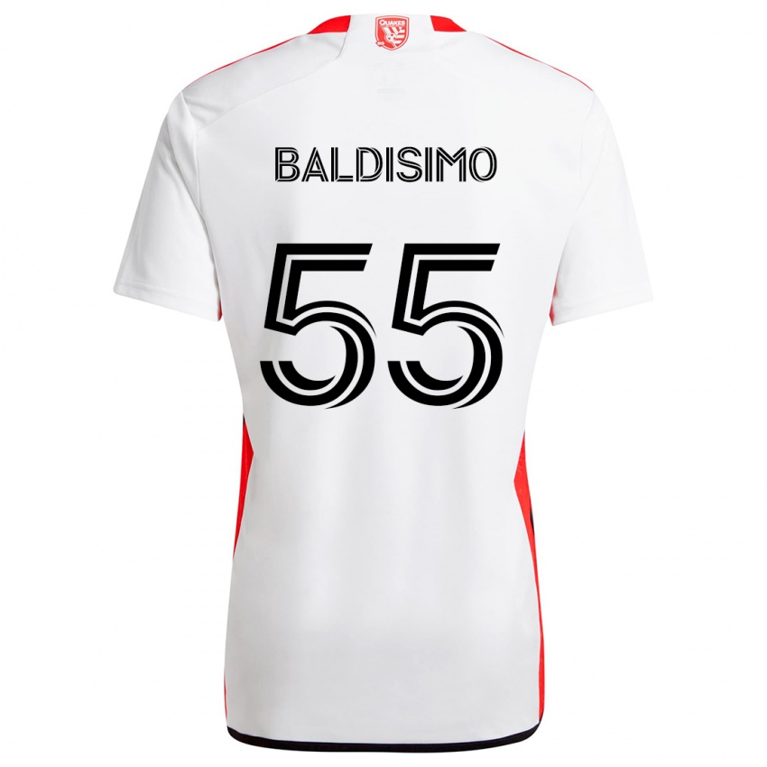 Heren Michael Baldisimo #55 Wit Rood Uitshirt Uittenue 2024/25 T-Shirt