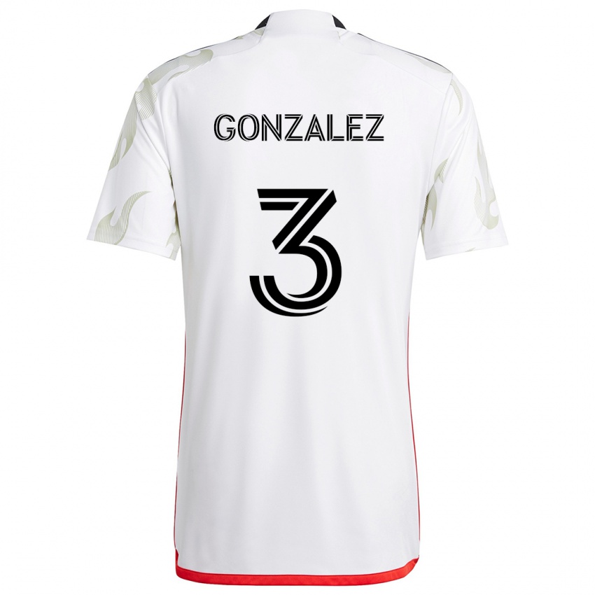 Heren Omar González #3 Wit Rood Zwart Uitshirt Uittenue 2024/25 T-Shirt