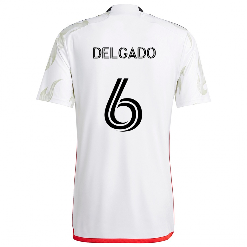 Heren Patrickson Delgado #6 Wit Rood Zwart Uitshirt Uittenue 2024/25 T-Shirt