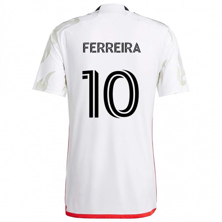 Heren Jesús Ferreira #10 Wit Rood Zwart Uitshirt Uittenue 2024/25 T-Shirt