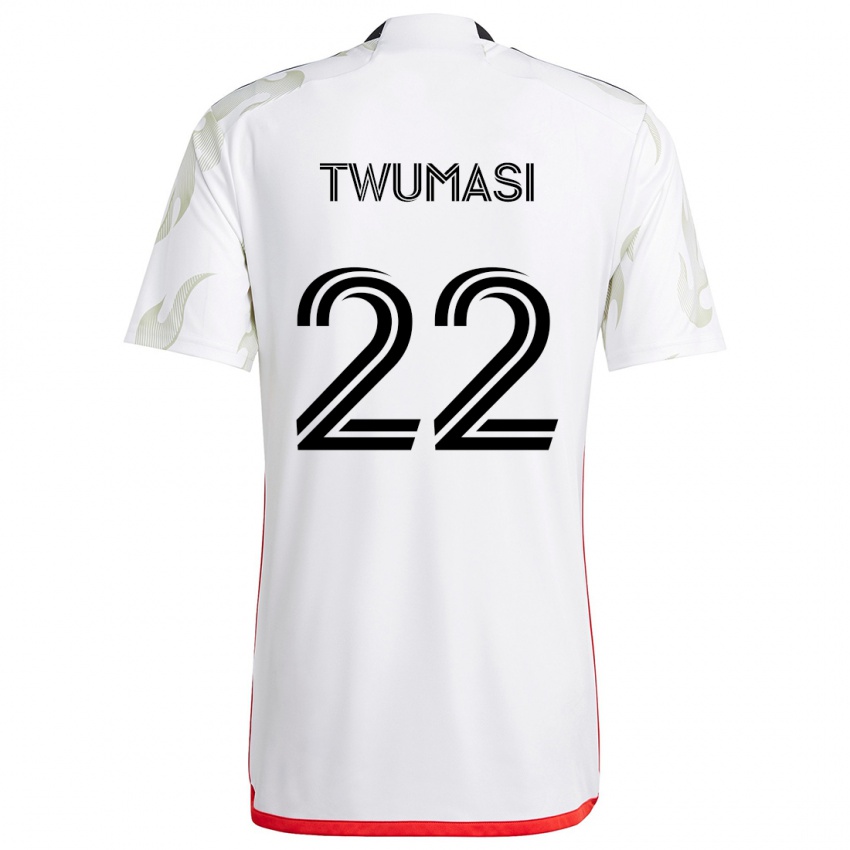 Heren Ema Twumasi #22 Wit Rood Zwart Uitshirt Uittenue 2024/25 T-Shirt