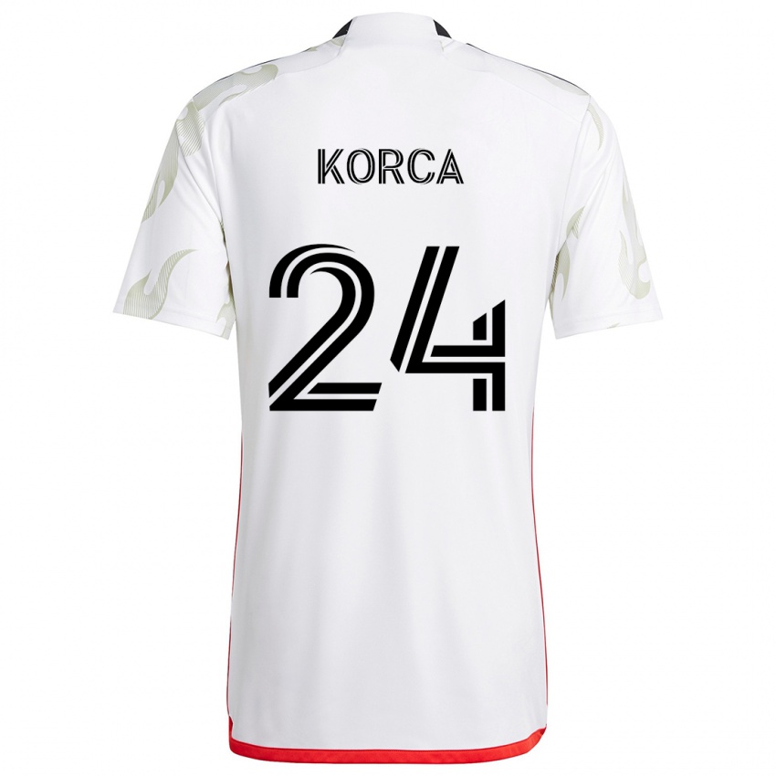 Heren Amet Korca #24 Wit Rood Zwart Uitshirt Uittenue 2024/25 T-Shirt