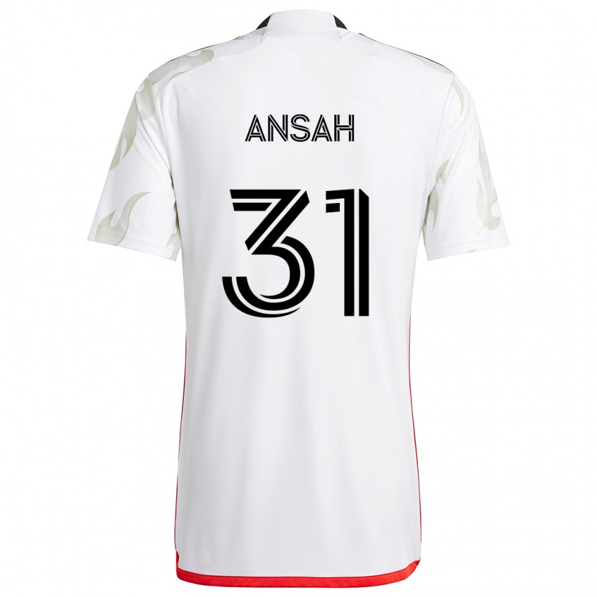 Heren Eugene Ansah #31 Wit Rood Zwart Uitshirt Uittenue 2024/25 T-Shirt