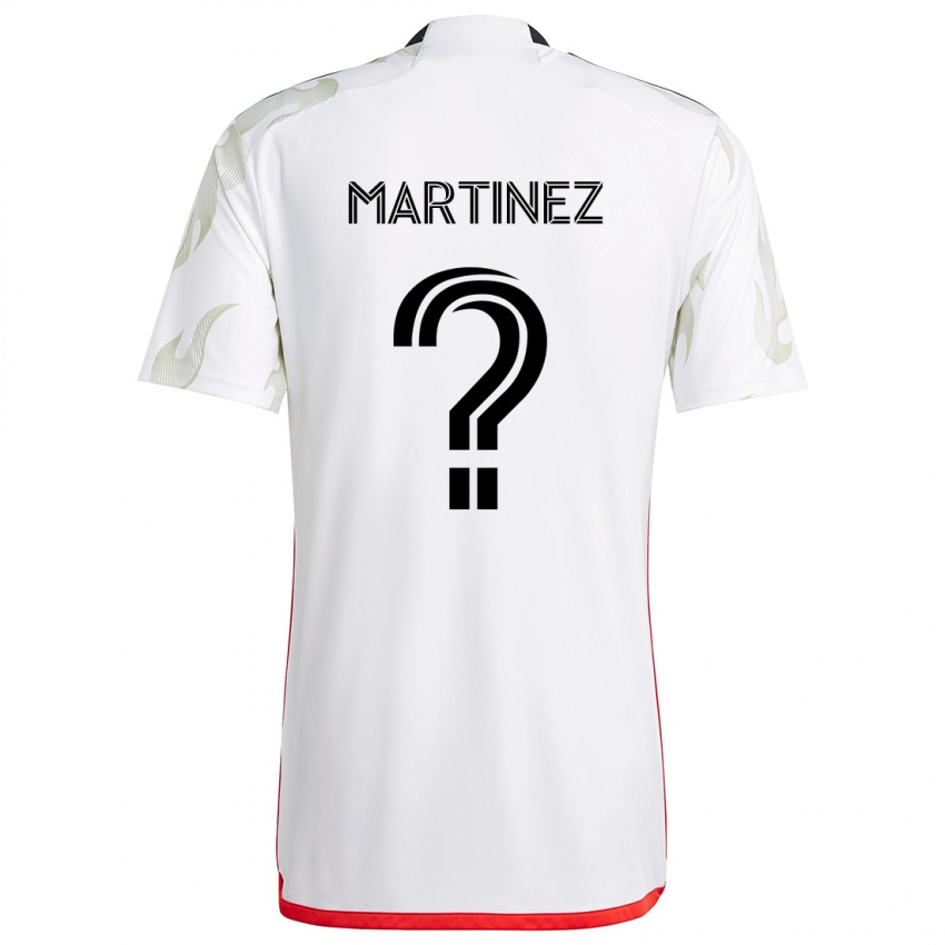 Heren Jonathan Martinez #0 Wit Rood Zwart Uitshirt Uittenue 2024/25 T-Shirt