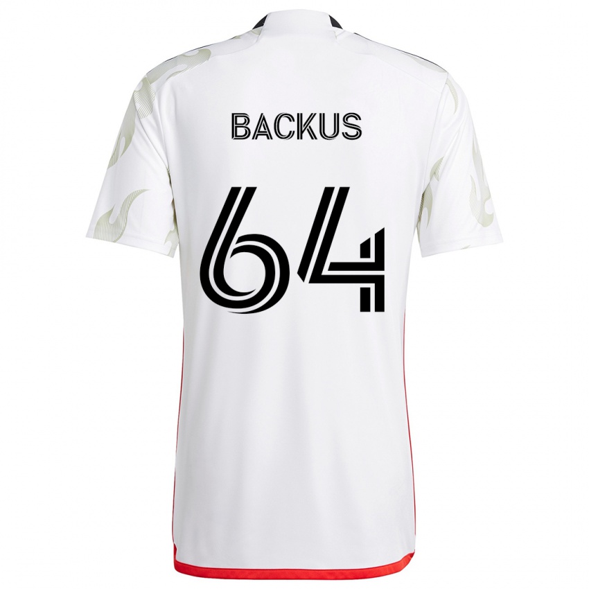 Heren Braeden Backus #64 Wit Rood Zwart Uitshirt Uittenue 2024/25 T-Shirt