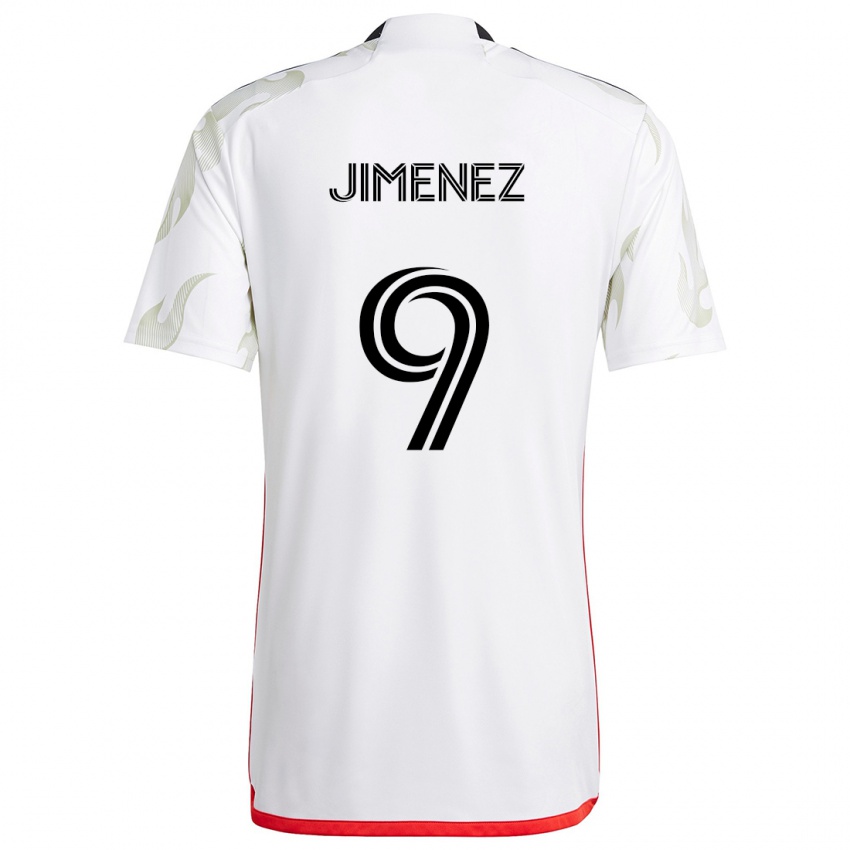 Heren Jesús Jiménez #9 Wit Rood Zwart Uitshirt Uittenue 2024/25 T-Shirt