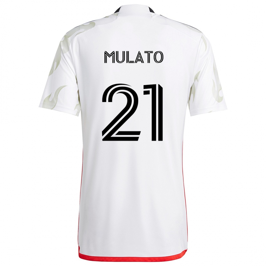 Heren José Mulato #21 Wit Rood Zwart Uitshirt Uittenue 2024/25 T-Shirt